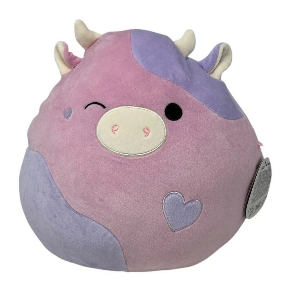 Squishmallows Patty Cow Size 12” Cow Winking Valentine Plush Toy NEW NWT Kidcore